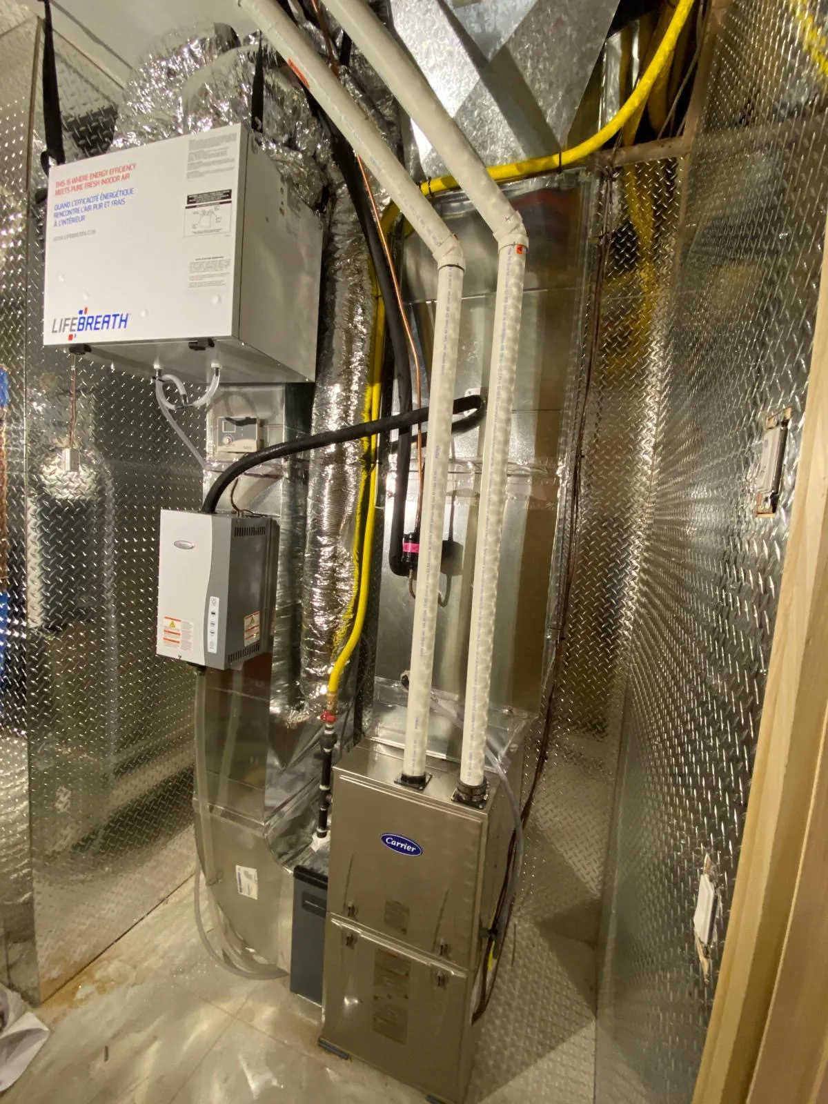 Whole-home humidifier on a Delson Air install — keeping winter air comfortable in a GTA home